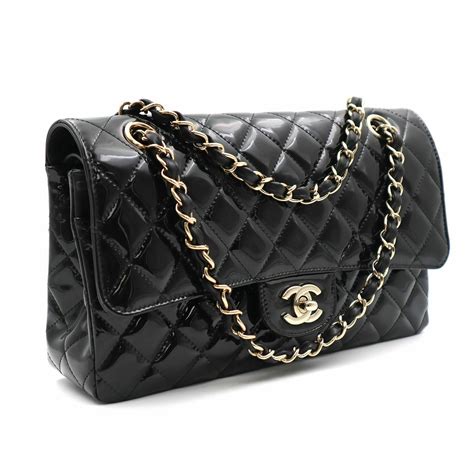 chanel quilted patent leather bag|chanel patent leather shoulder bags.